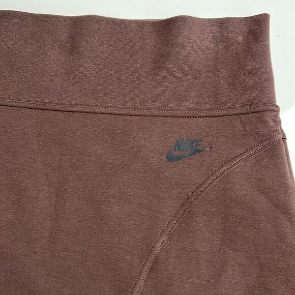 Nike Sportswear Tech Fleece High-Waisted Brown Mini Skirt - Picture 7 of 13